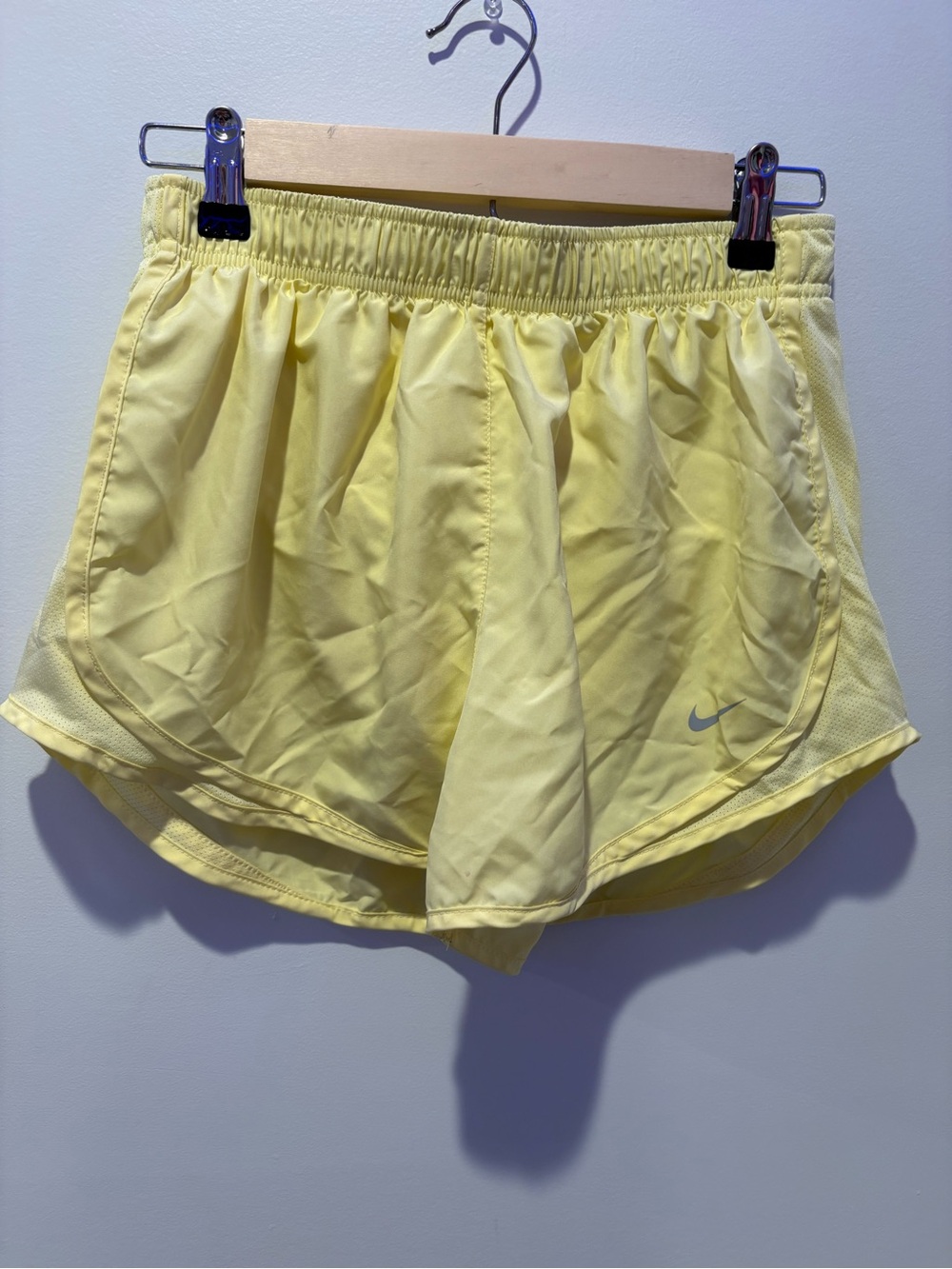 Nike Women’s Light Yellow Athletic Running Shorts
